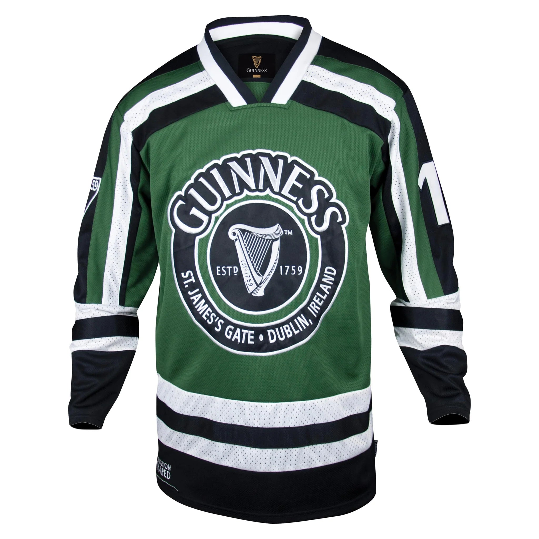 Green & White Guinness Harp - Hockey Jersey