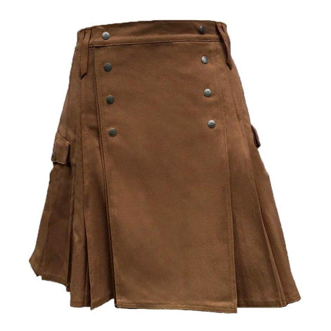 スカート OPEN YY : 25SS / CHECK CARGO POCKET KILT (BROWN) OPEN YY CHECK CARGO POCKET KILT, BROWN – SeoulSeoul