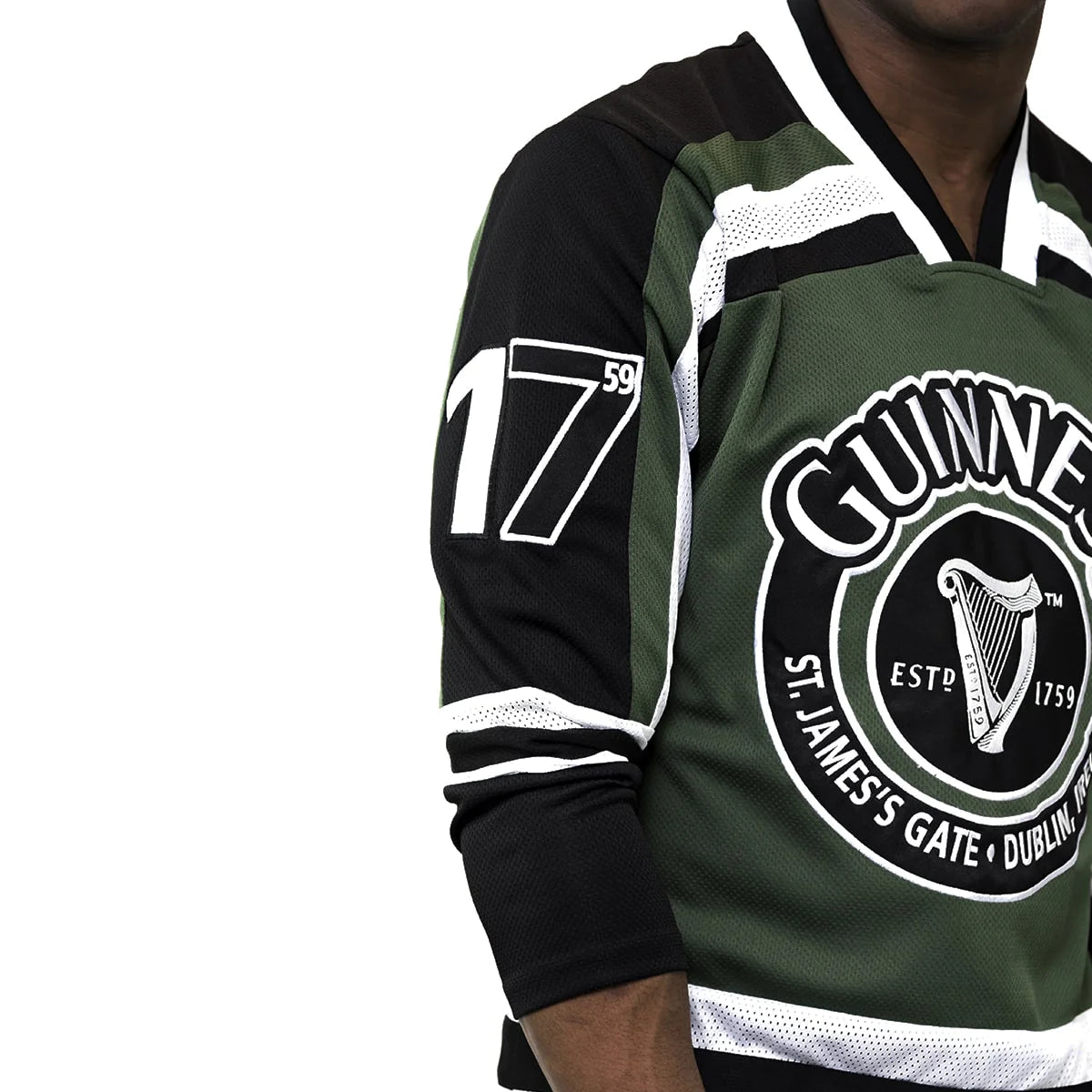 Green & White Guinness Harp - Hockey Jersey