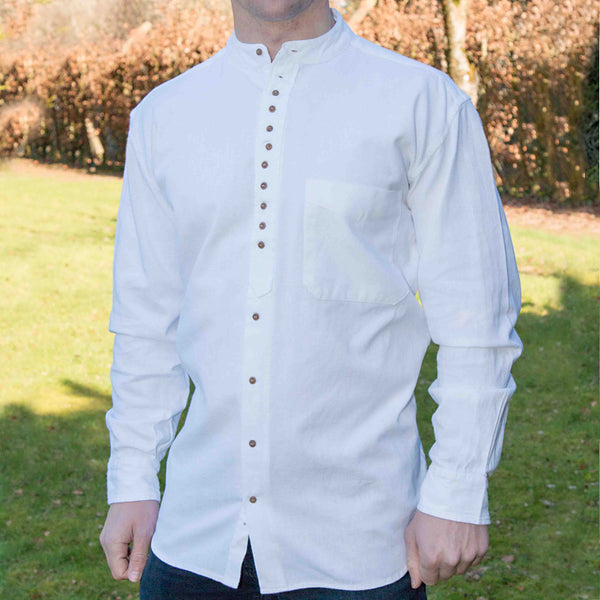 irish dress shirts Irish Collarless Linen Grandfather Shirt LN7
